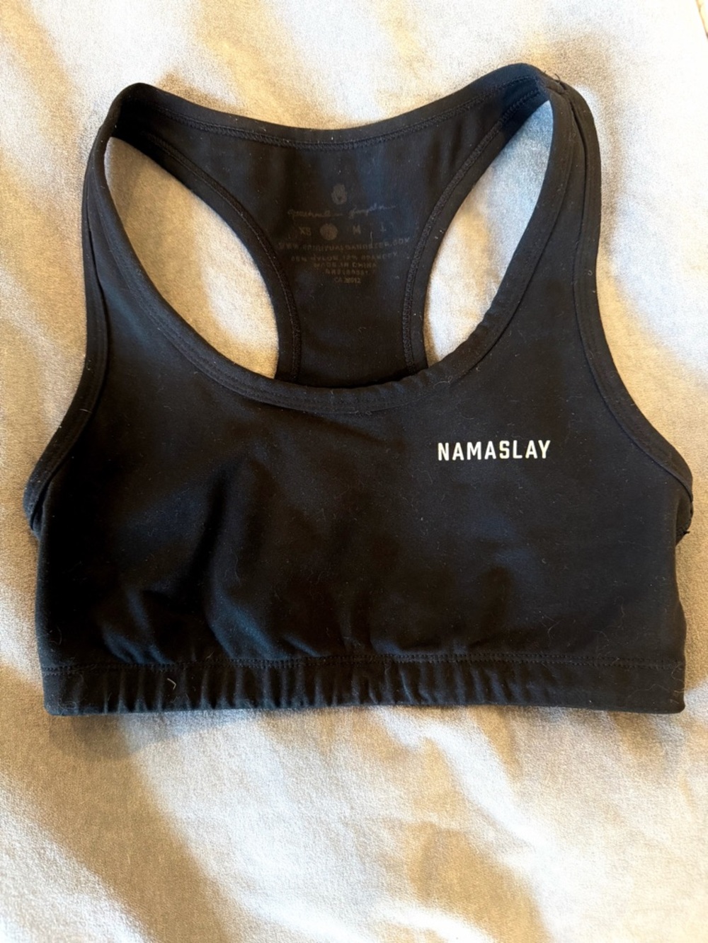Spiritual Gangster Namaslay Black Racerback Sports Bra